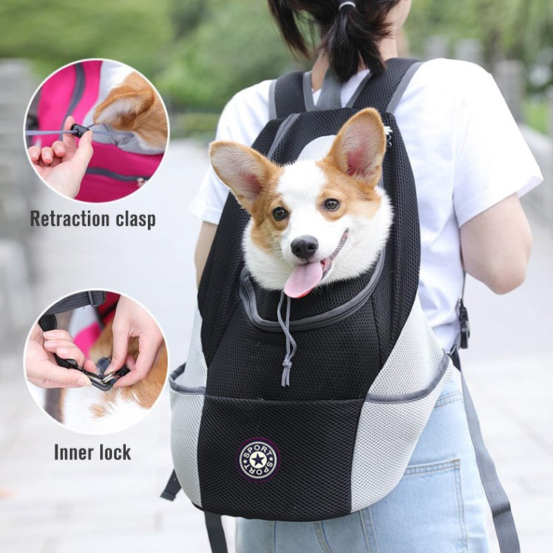 Pet Dog Carrier Carrier for Dogs Backpack Out Double Shoulder Portable Travel Outdoor Carrier Bag Mesh