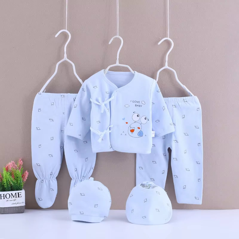 Brand 5Pcs/Set Enfant Newborn Sets Baby Boys Suits Baby Clothes Cotton