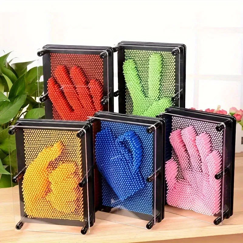 3D Pin Art Toy, Rainbow Color Creative Unique Plastic Pin Art Board for Kids