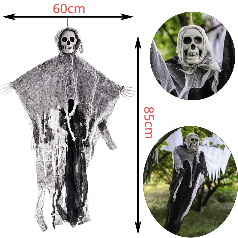 Halloween Hanging Skull Ghost Haunted House Decoration Horror Prop Halloween Party Supplie Pendant Home Indoor Outdoor Bar Decor