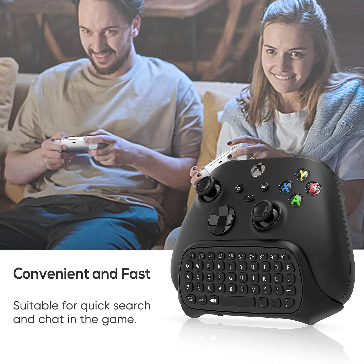 Controller Keyboard for Xbox Series X/S/One/One S Wireless Chatpad Gaming Keypad with USB Receiver with 3.5Mm Audio Jack