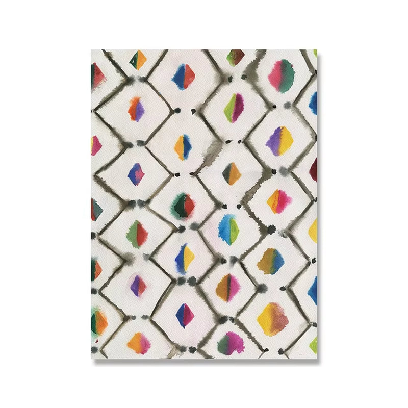 Abstract Neutral Boho Moroccan Rug Art Canvas Painting Wall Art Picture Geometric Prints Home Bohemia Poster Wall Artwork Decor