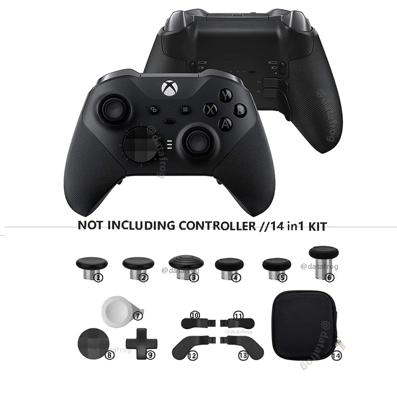 DATA FROG Metal D-Pad Trigger Paddles Replacement Thumbstick for Xbox One Elite Controller Series 2 Parts Repair Kit Accessories