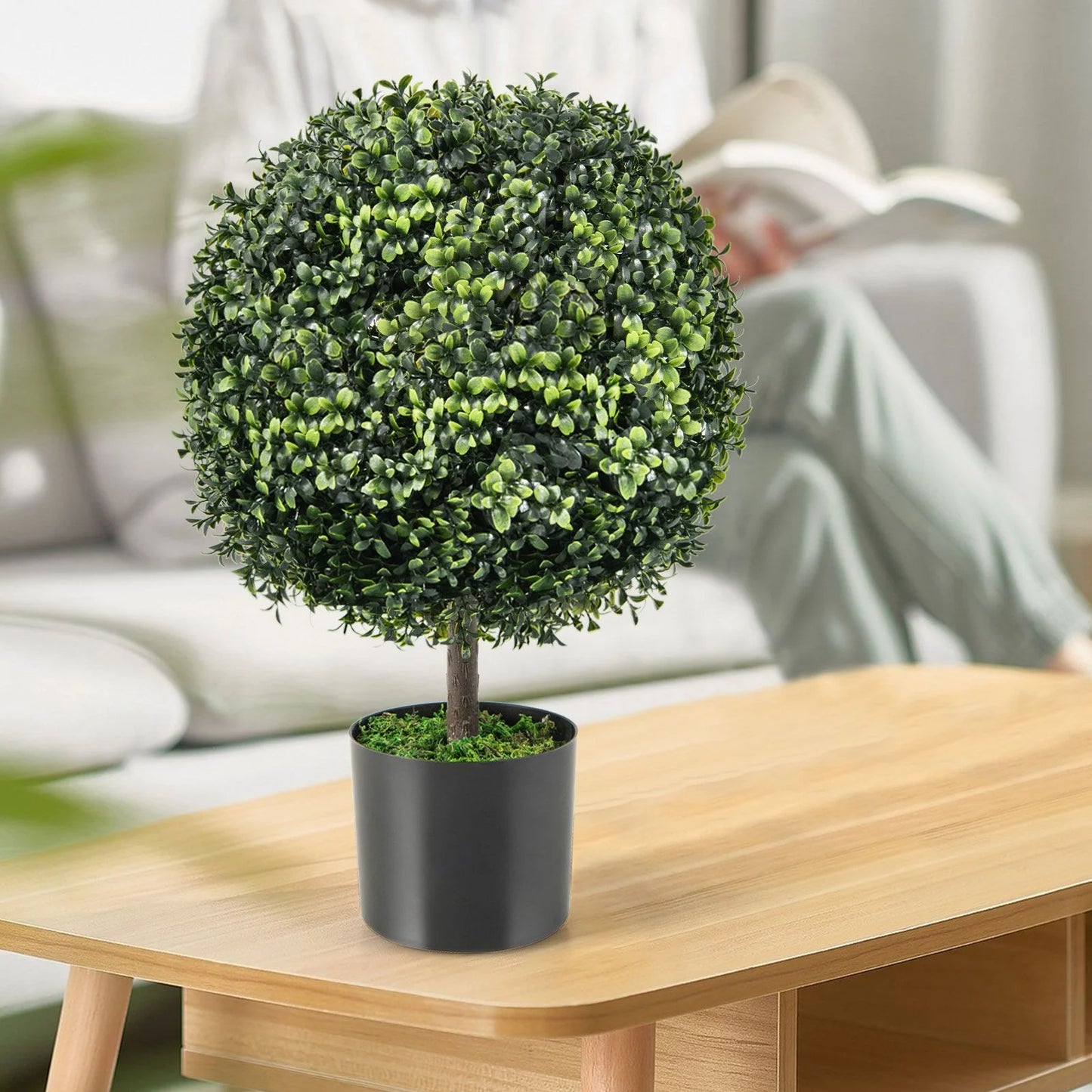 Artificial Ball Tree Set of 2 for Office and Porch