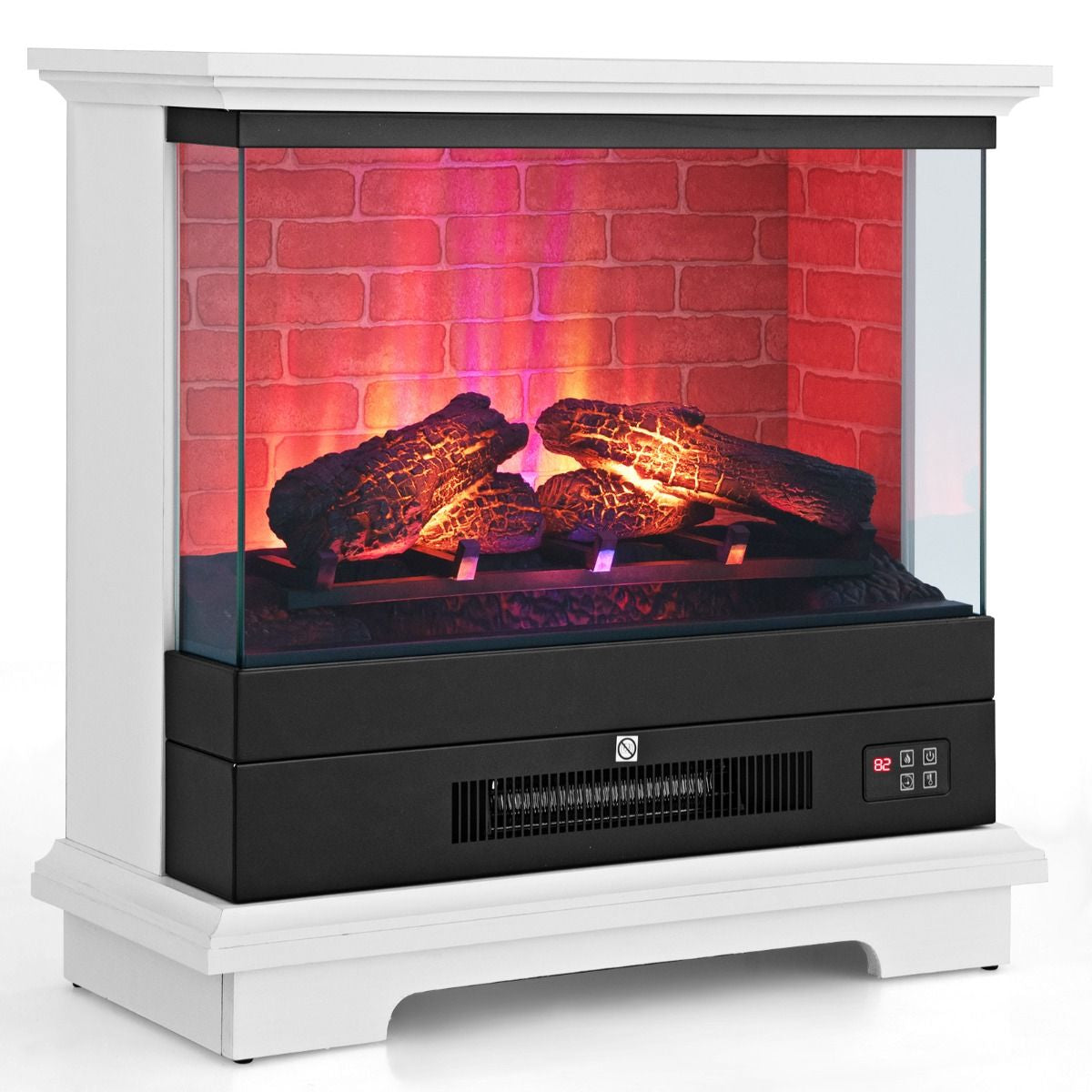 2000W Electric Fireplace Heater with 3-Level Vivid Flame