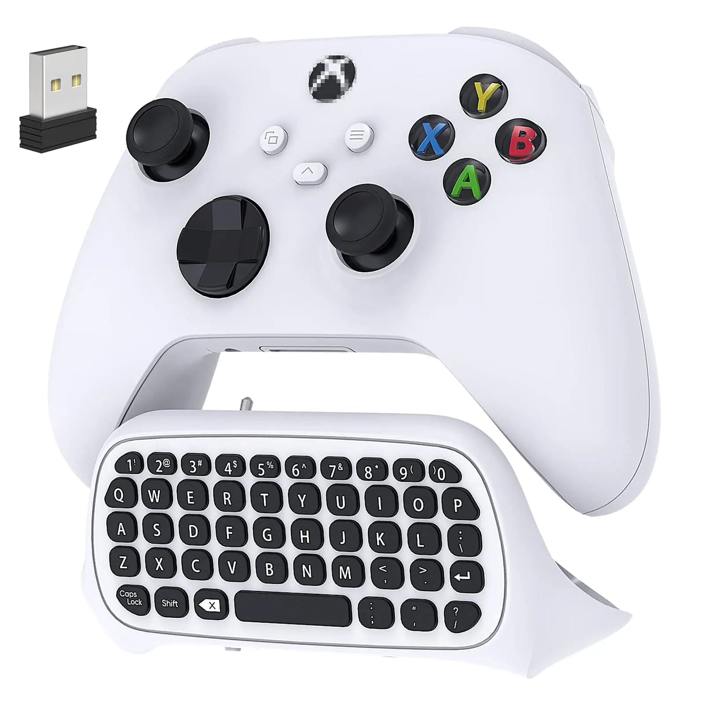 Controller Keyboard for Xbox Series X/S/One/One S Wireless Chatpad Gaming Keypad with USB Receiver with 3.5Mm Audio Jack