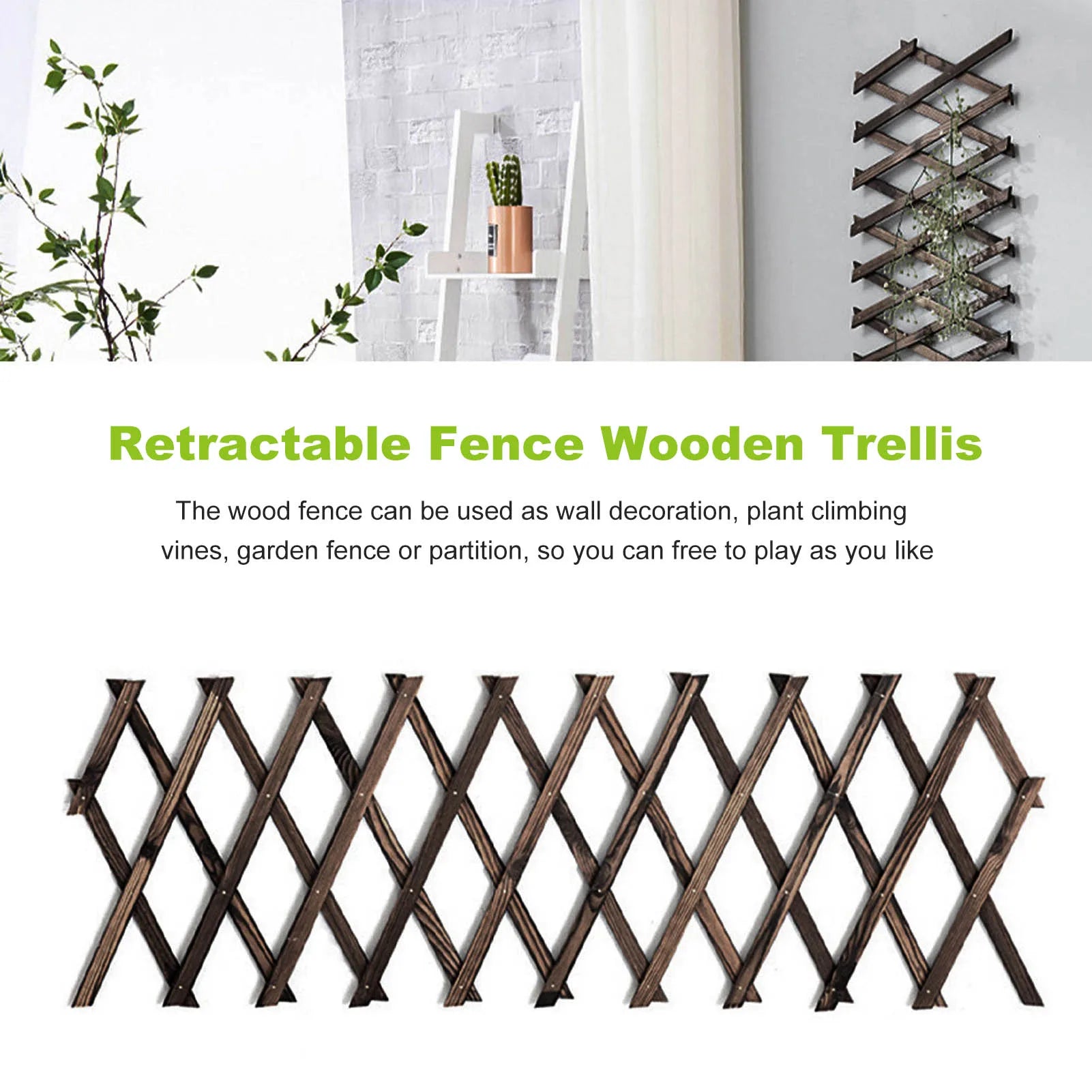 Garden Trellis Expanding Wooden Fence Plant Climb Support Lattice Garden Fence Panel Home Yard Garden Decoration