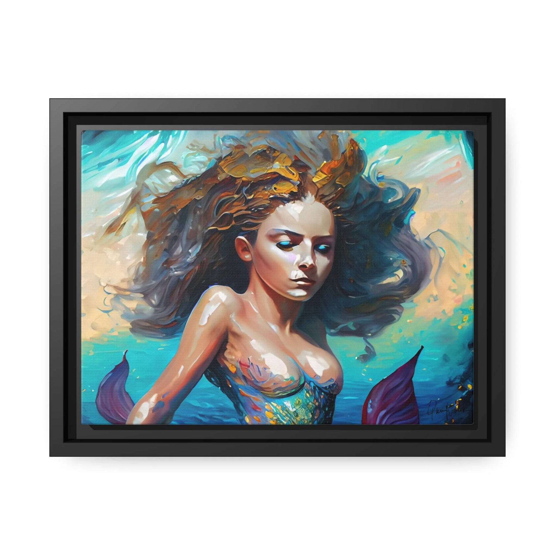 Canvas Wall Art - Mermaid Portrait by Queennoble