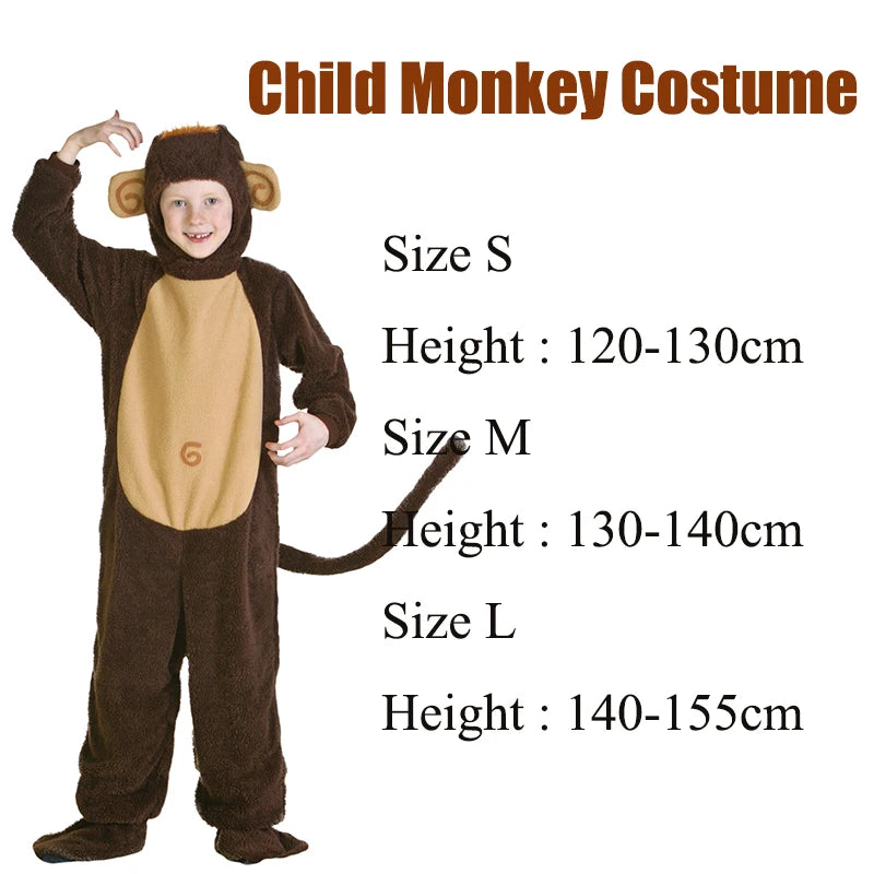 Family Monkey Costume Baby Toddler Monkey Costume Halloween Costume Adult Animal Cosplay 2021