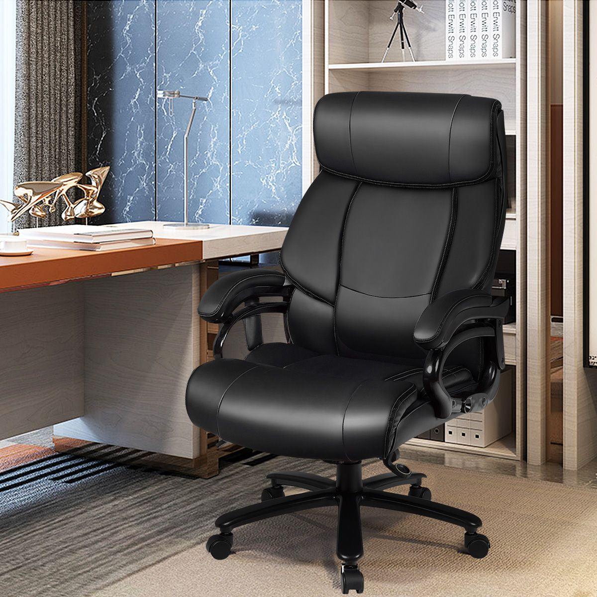 PU Leather Massage Office Chair with Thick Foam Cushion