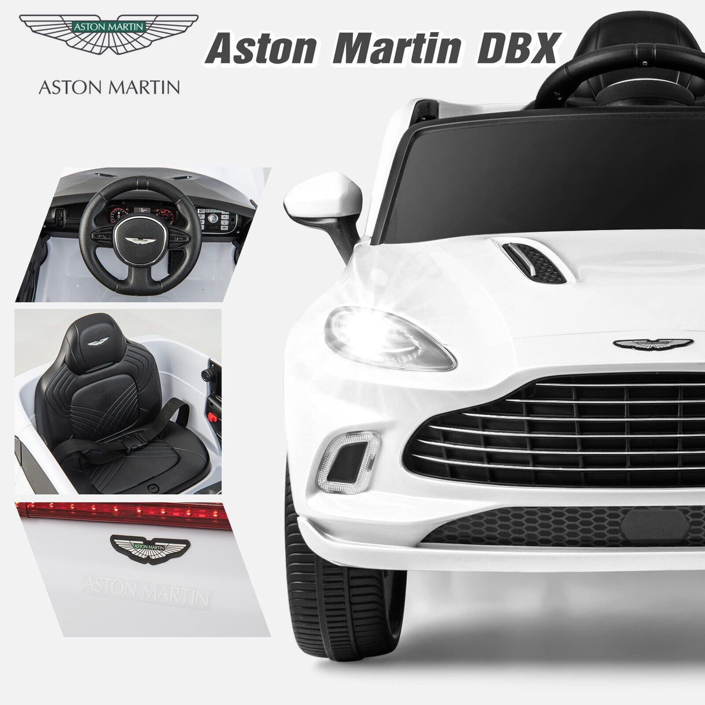 12V Licensed Aston Martin DBX Kids Ride on Car with Dual Lockable Doors