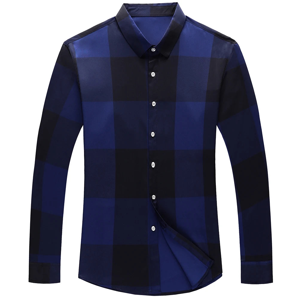 2022 Brand Designer Plaid Mens Shirts for Men Clothing Korean Fashion Long Sleeve Shirt Luxury Dress Casual Clothes Jersey 23603