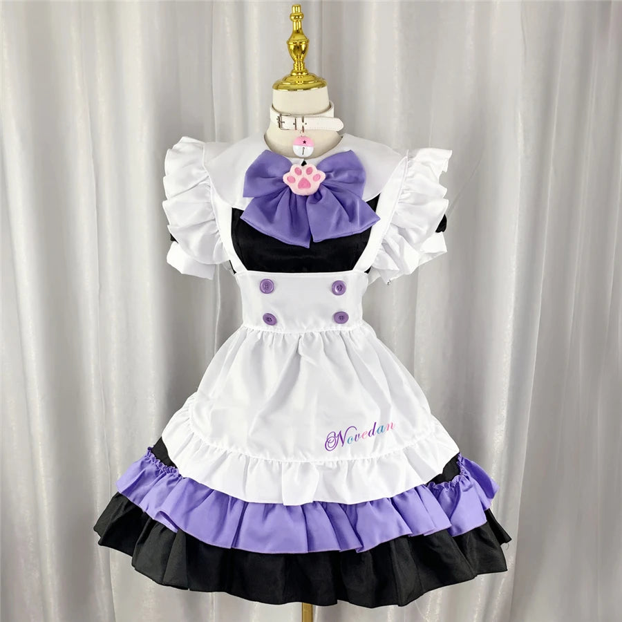 Anime Maid Outfit Cosplay Lolita Dress Kawaii Pink Maid Uniform Housekeeping plus Size Halloween Costume for Wonmen 4XL 5XL