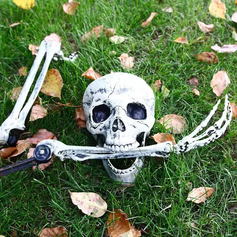 Halloween Skeleton Fake Skeleton Head and Hands Set Scary Skull Decors Halloween Party Haunted House Halloween Decoration