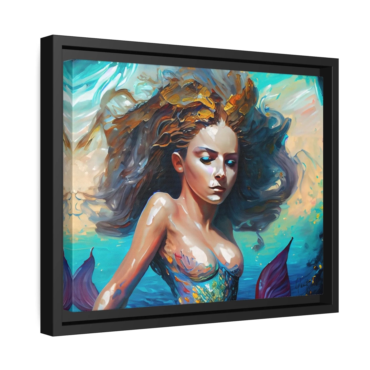 Canvas Wall Art - Mermaid Portrait by Queennoble