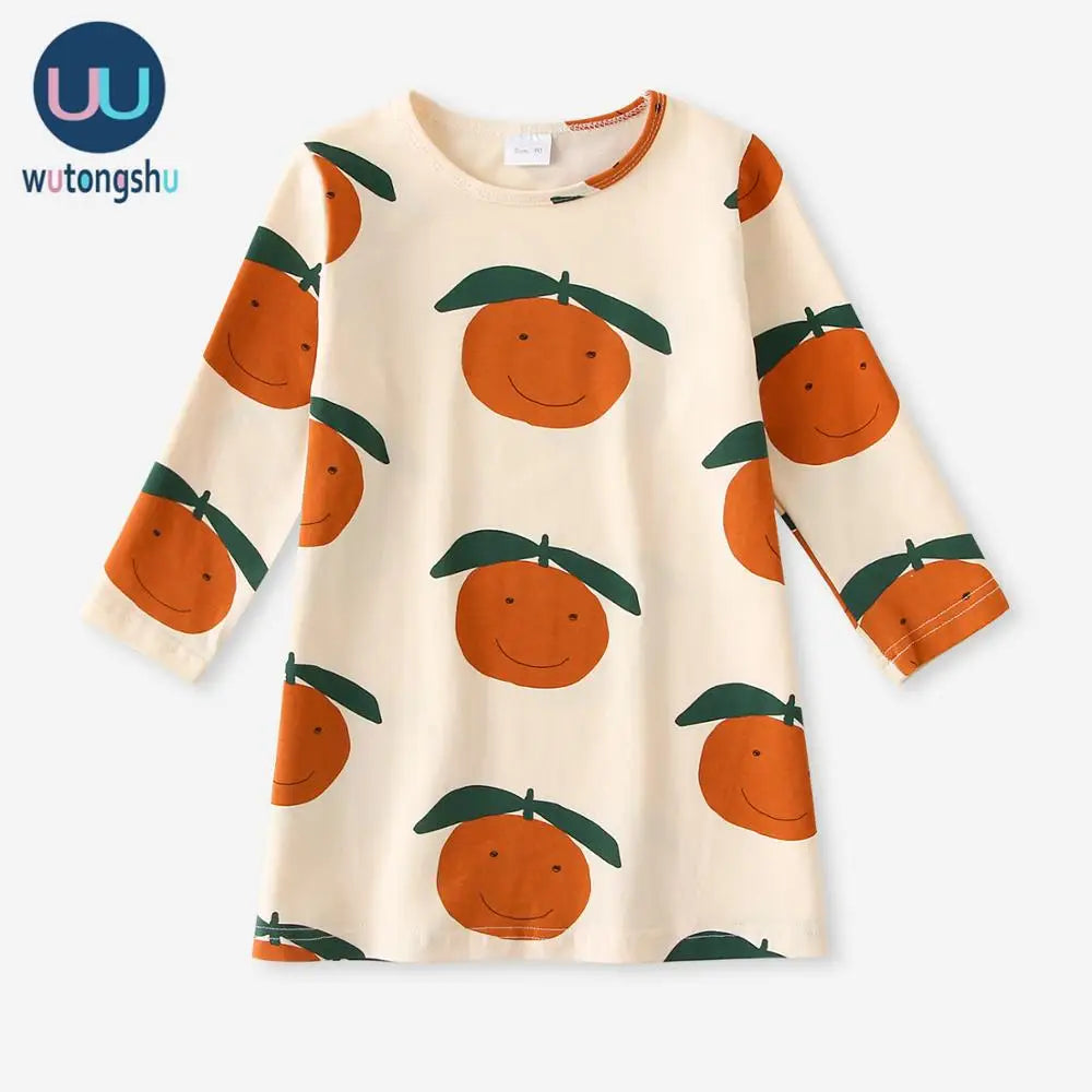 Toddler Boy Girl Clothes Family Matching Clothes Cotton Casual T-Shirt + Dresses Orange Baby Romper + Legging Kids Tees Clothes