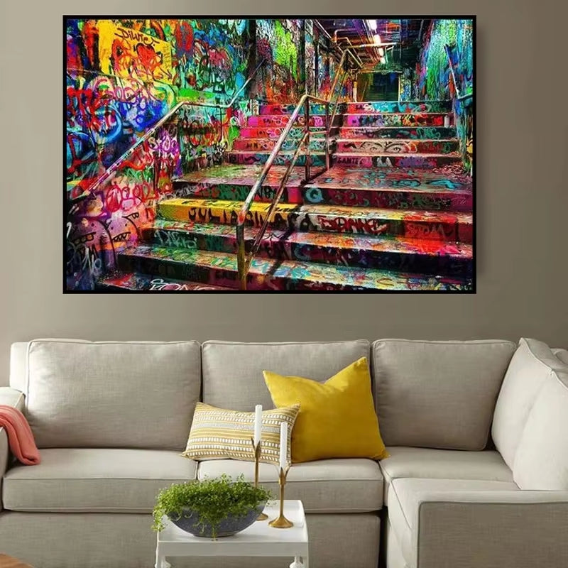 Abstract Graffiti Street Art Canvas Painting Modern Posters and Prints Wall Art Pictures for Living Room Wall Decor Cuadros