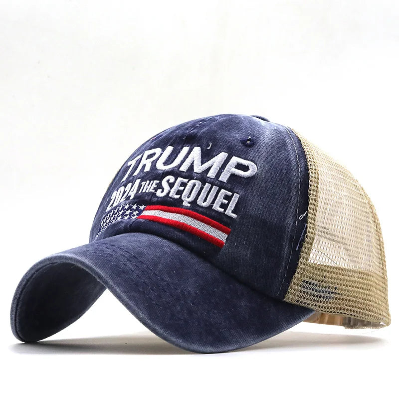 Hot Trump 2024 American Presidential Hat Make America Great Again Hat Donald Trump Republican Hat Cap MAGA Embroidered Mesh Cap