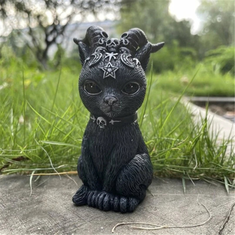 Cat Lawn Resin Desktop Ornament Funny Outdoor Garden Statue Figurine Halloween Decor Garden Decor Outdoor Decor Garden