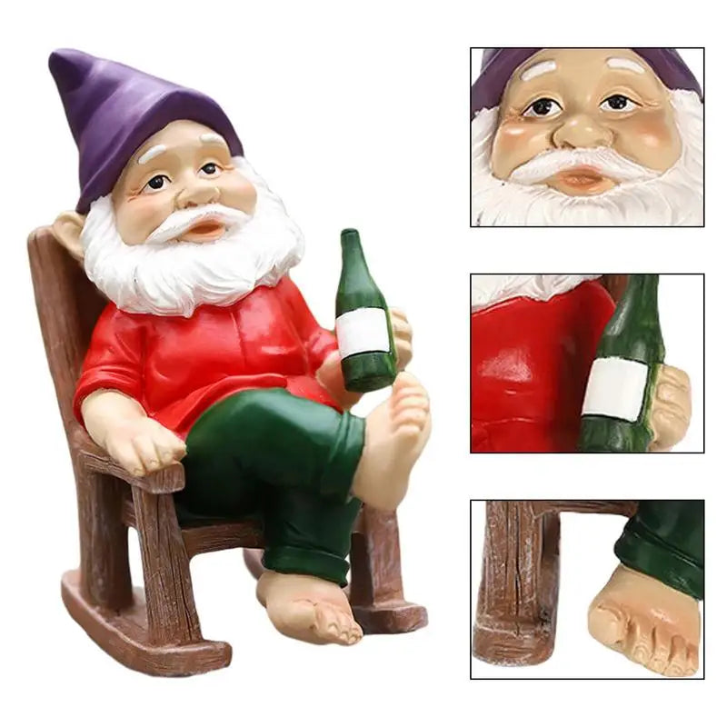 Funny Figurines Christmas Garden Dwarf Cartoon Resin Craft Home Garden Decoration for Fairy Tale Garden Miniature Garden