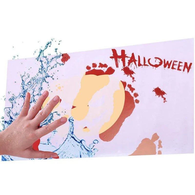 Halloween Blood Bath Mat Color Changing Sheet Turns Red Wet Make You Bleeding Footprints Shower Carpet