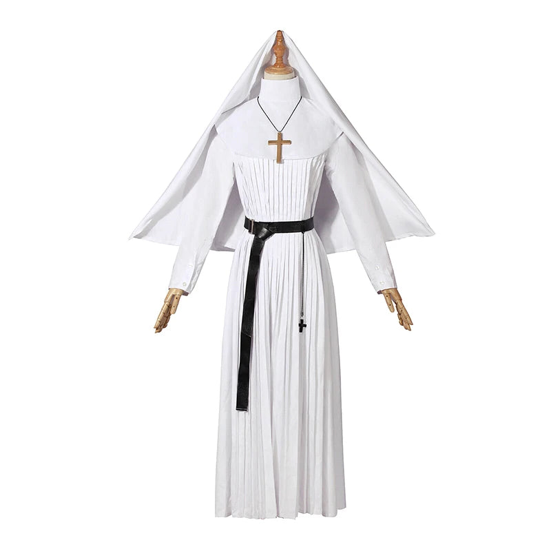 The Nun Cosplay Costume Halloween Costume for Women the Conjuring Cosplay Long Dress Adult Horror Ghost Costume