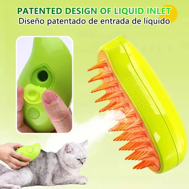 Cat Steamy Brush Dog Massage Comb Built-In Electric Water Spray Soft Silicone Pet Hair Removal Grooming Brush Cat Accessories