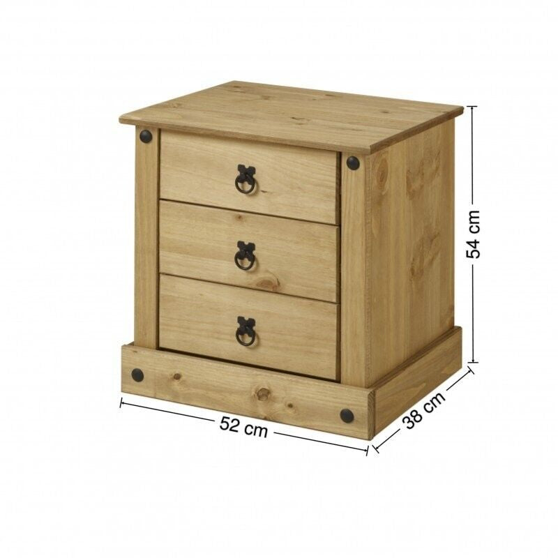 Corona 3 Piece Bedroom Furniture Package Mexican Solid Pine Mercers Furniture®