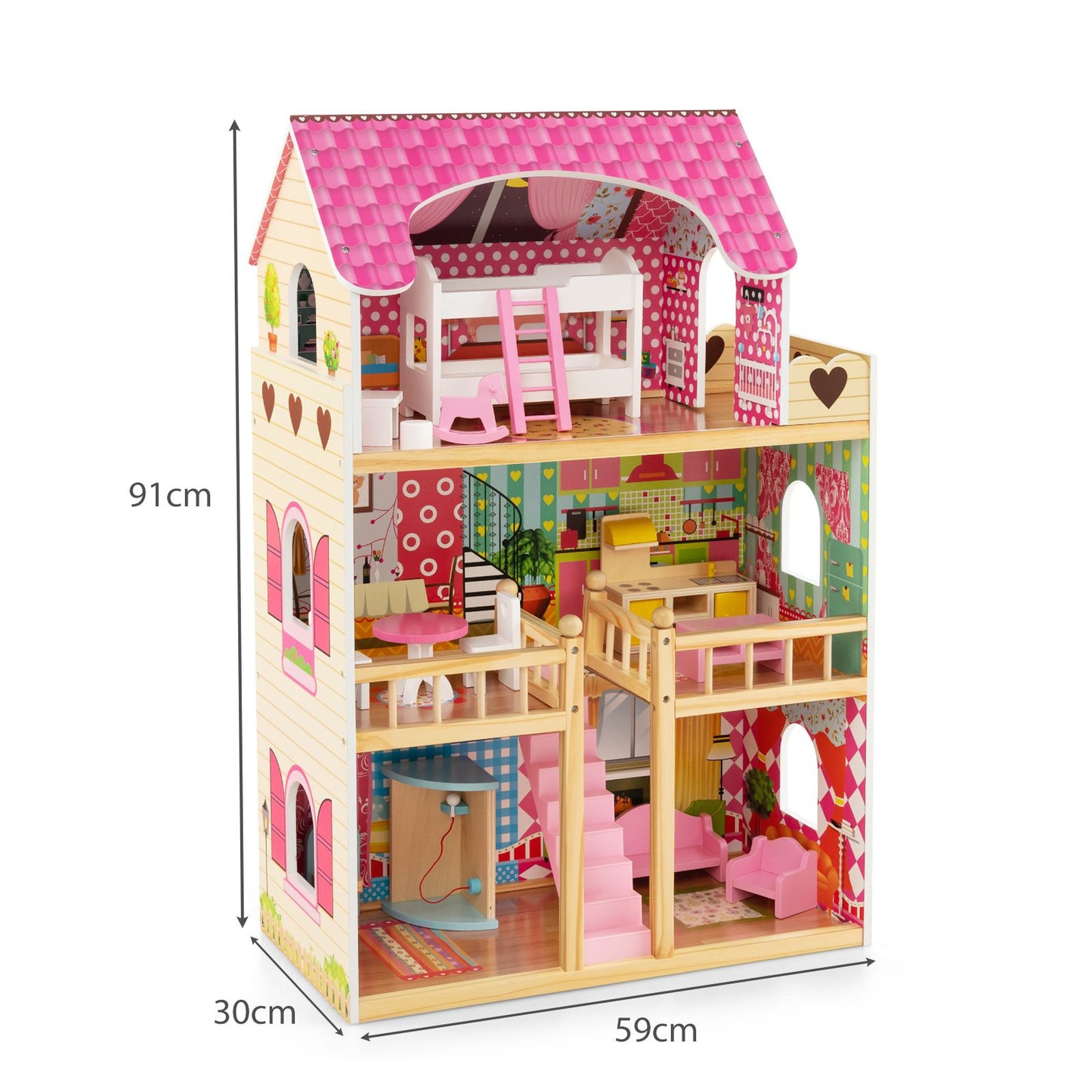 Wooden DIY Pretend House for Children over 3 Years Old