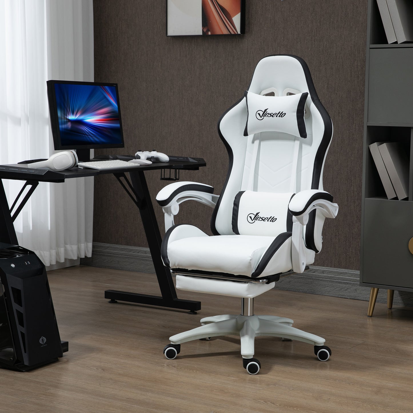 Racing Gaming Chair Reclining PU Leather Computer Chair with Headrest