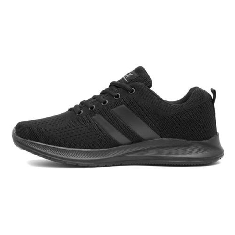 Mens Trainers Black Adults Lace up Casual Sportswear Knitted SIZE