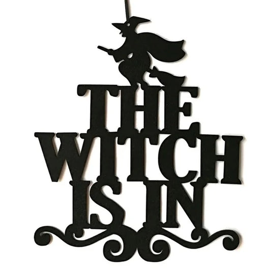 Halloween Door Decoration the Witch Is in Halloween Hanging Sign Door Hanging Ornaments Halloween Party Decoration for Home