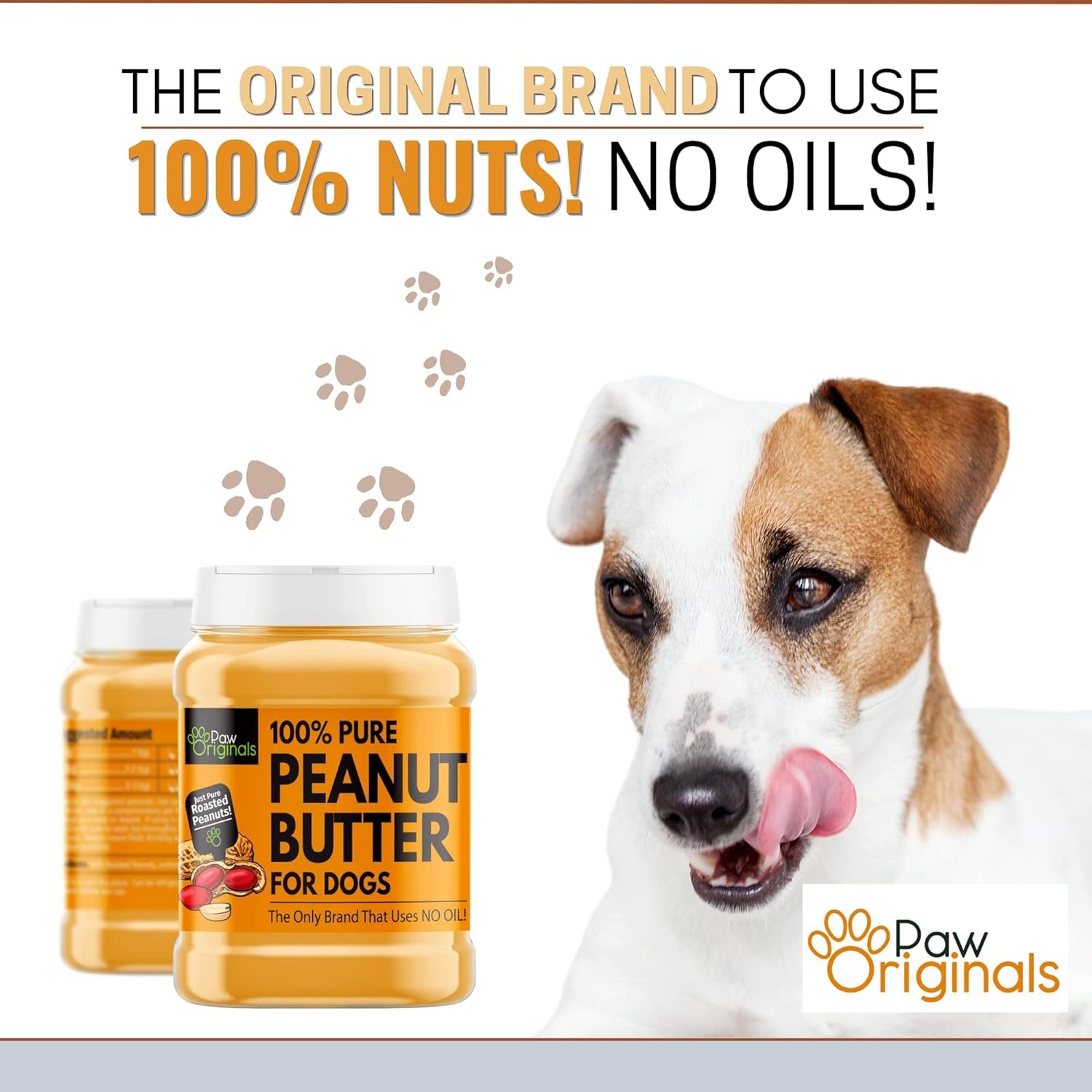 Peanut Butter for Dogs & Puppy - Only Brand with No Added Oil! - No Sugar, Salt,