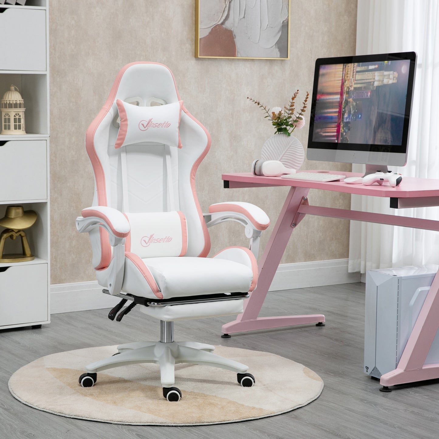 Racing Gaming Chair Reclining PU Leather Computer Chair with Headrest