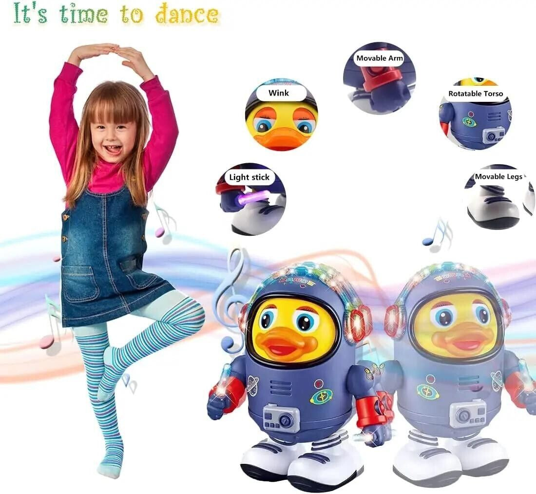 NEW Walking & Dancing Space Duck Toy, Musical & Dancing Toys Ducks Kids Babies