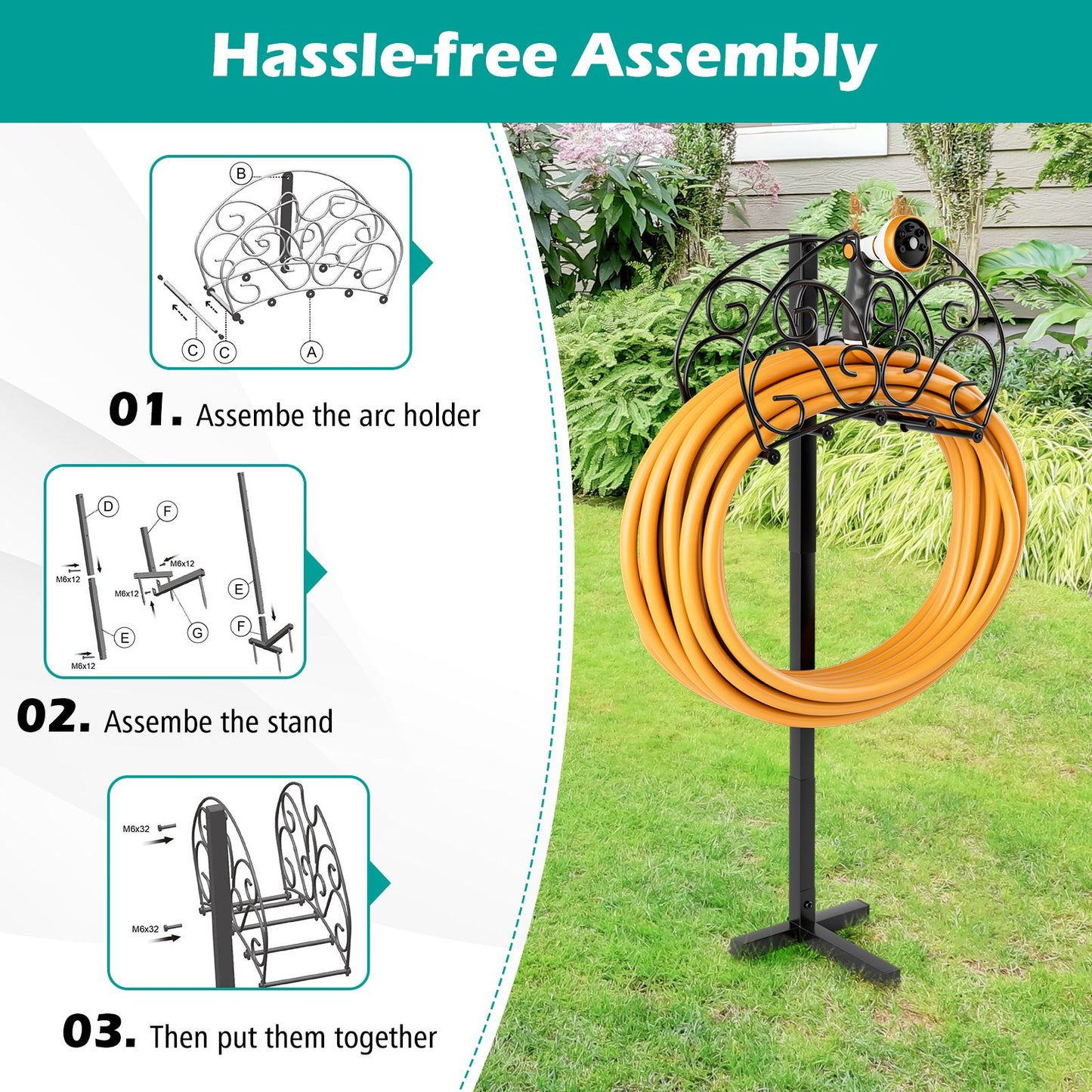 Garden Hose Holder for Outdoor Yard Garden Lawn