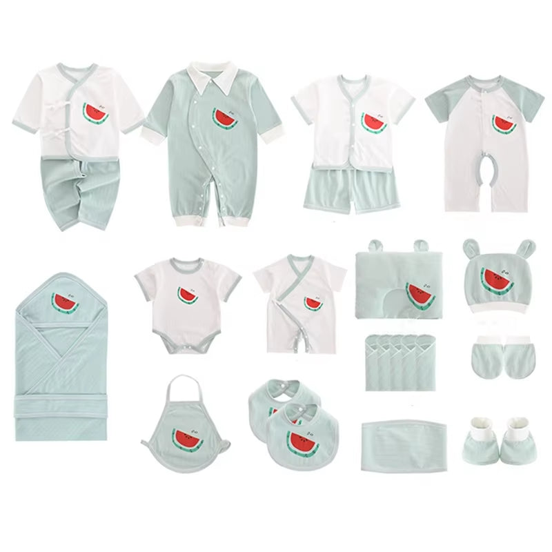 18/23/25Pieces Newborn Baby Clothes Pure Cotton Baby Clothes Set 0-6 Months Summer Kids Clothes Suit Unisex without Box