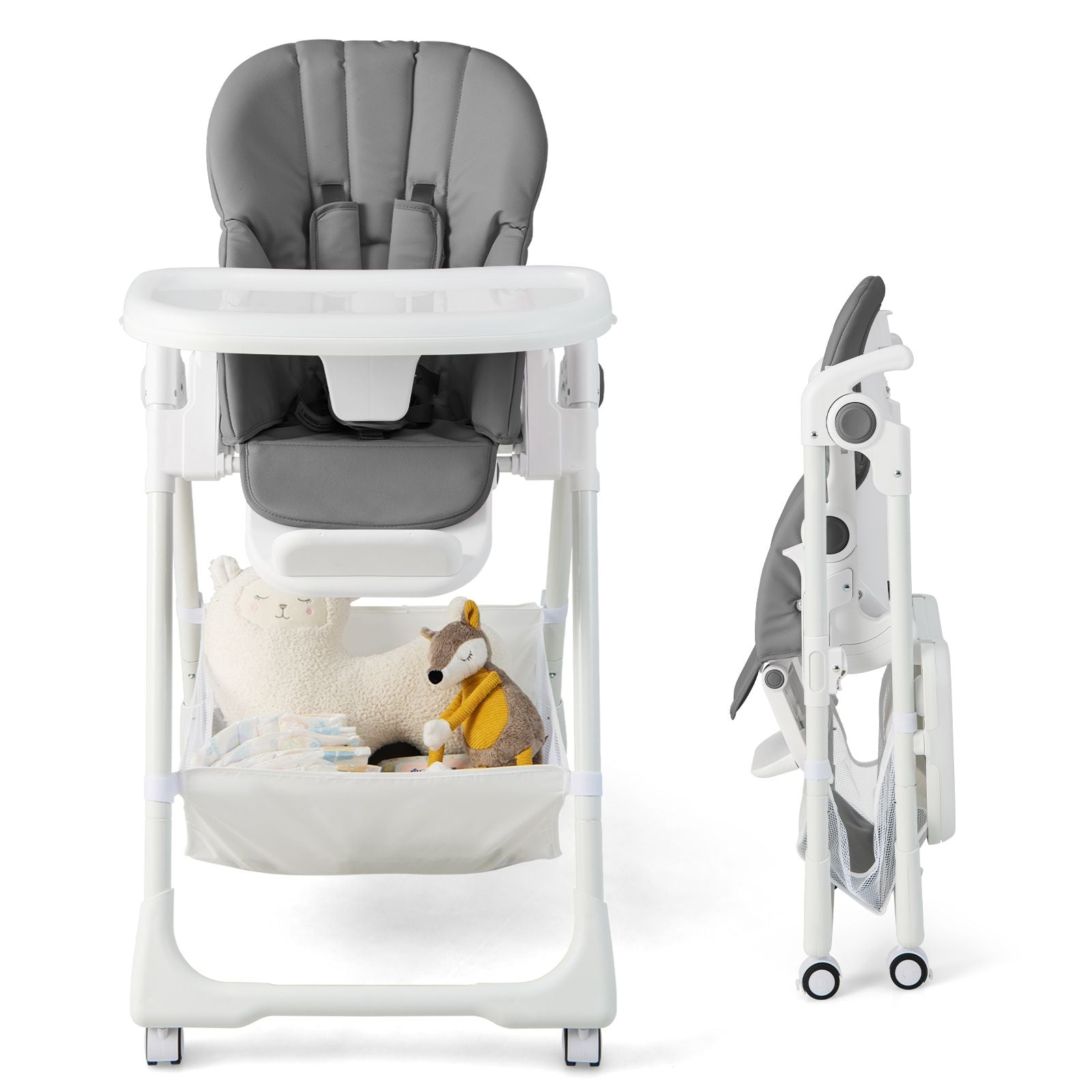 Baby Highchair with Safe, Adjustable and Folding Design