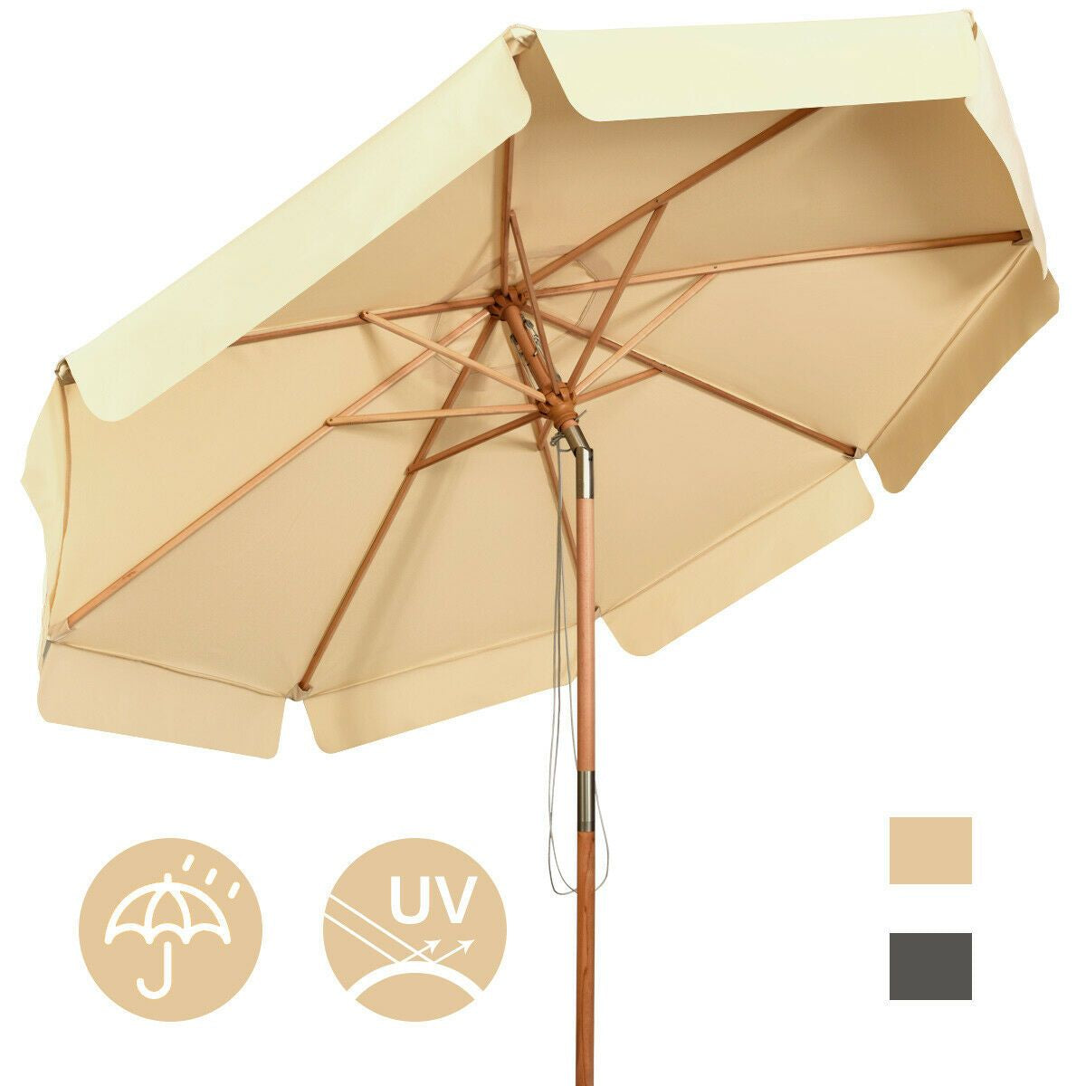 3M Garden Parasol Umbrella Garden Outdoor Sun Shade