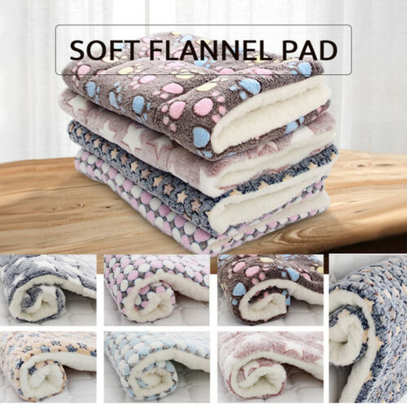 WARM PET BLANKET PAD CAT DOG BED SOFT FLEECE MAT WARM THERMAL RUG Pet Beds