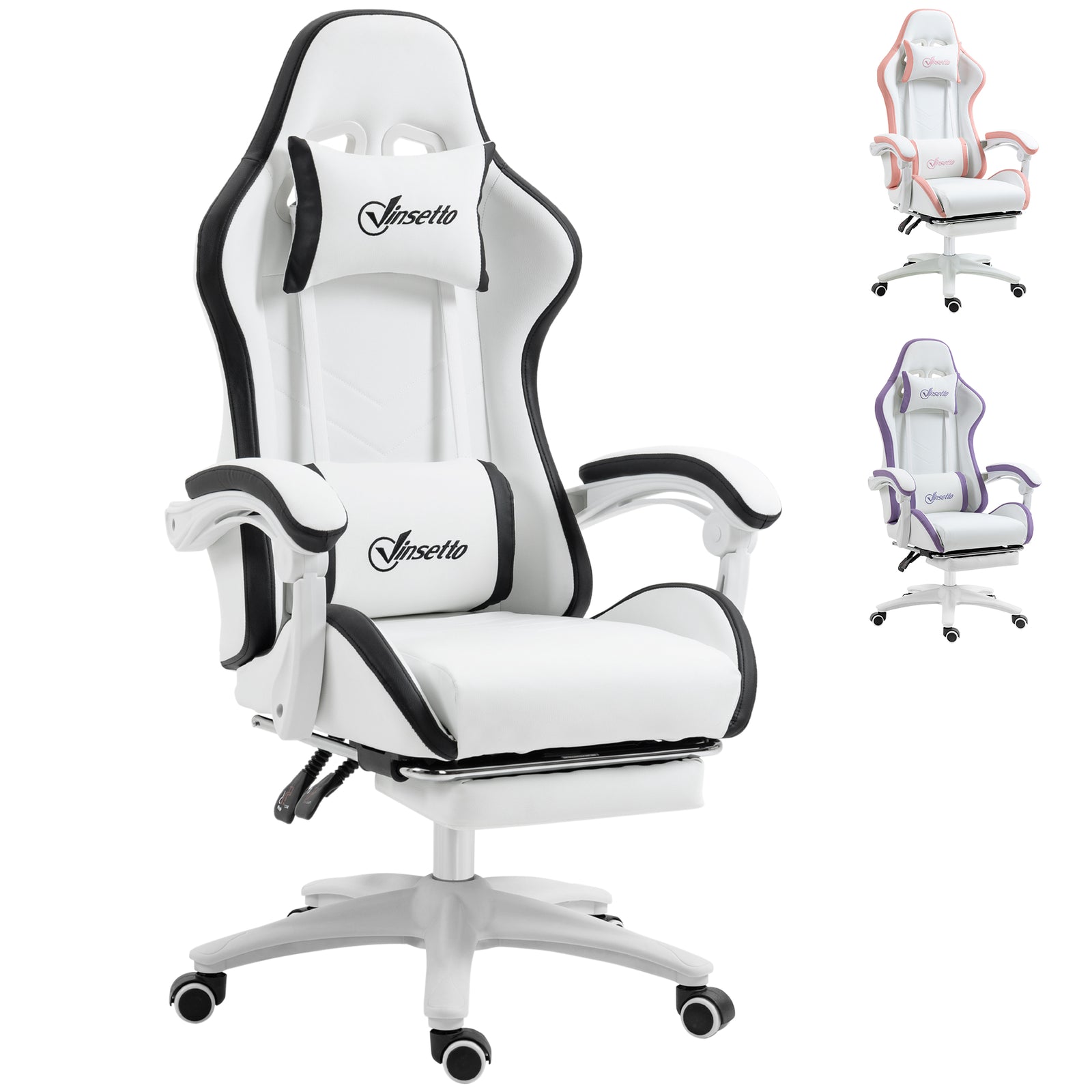 Racing Gaming Chair Reclining PU Leather Computer Chair with Headrest