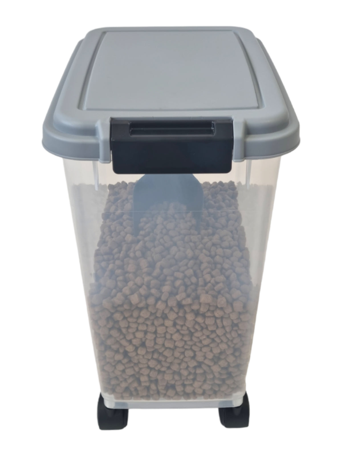 Clear Pet Food Container on Wheels Dog Cat Animal Storage Bin Dry Feed Including