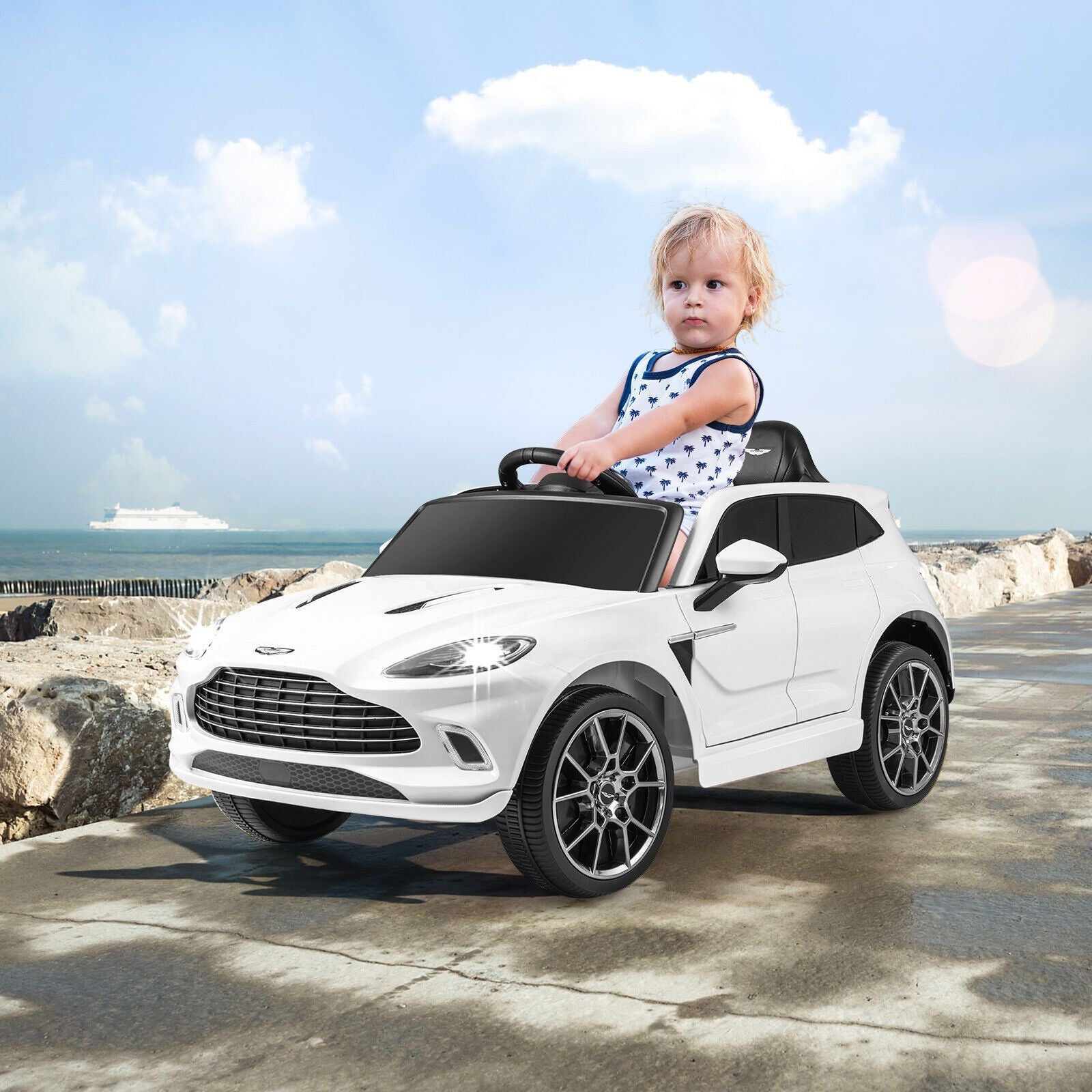 12V Licensed Aston Martin DBX Kids Ride on Car with Dual Lockable Doors