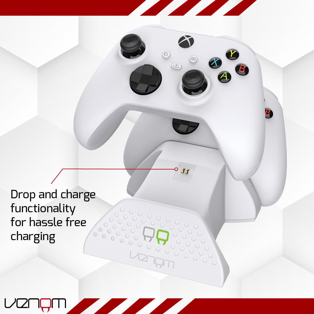 Xbox Series X / S Twin Charging Dock with Rechargeable Battery Packs - White