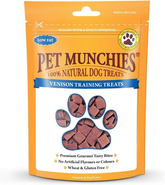 Pet Munchies Venison & Beef Liver Dog Training Treats, Grain Free Tasty Bites In