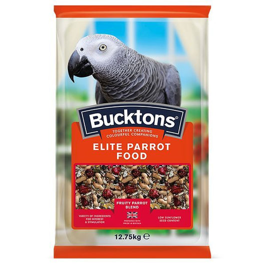 Bucktons Elite Parrot Bird Food 12.75Kg Seed Feed Mix Fruity Blend for Parrots