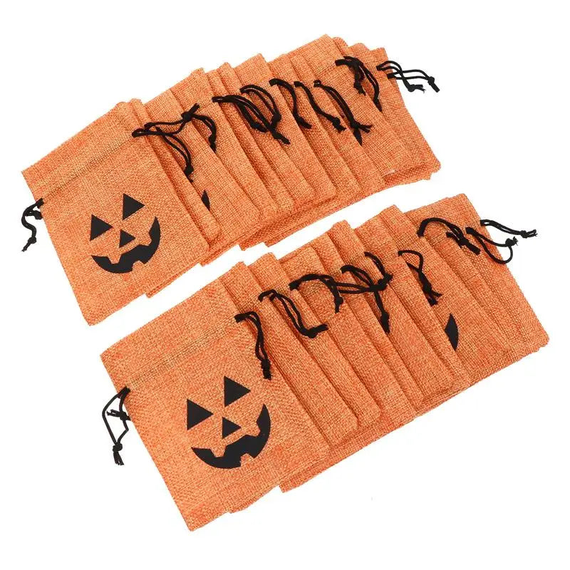 25Pcs Halloween Drawstring Bag Storage Pouch Gifts Bag Halloween Candy Bag for Halloween for Party Home Candies