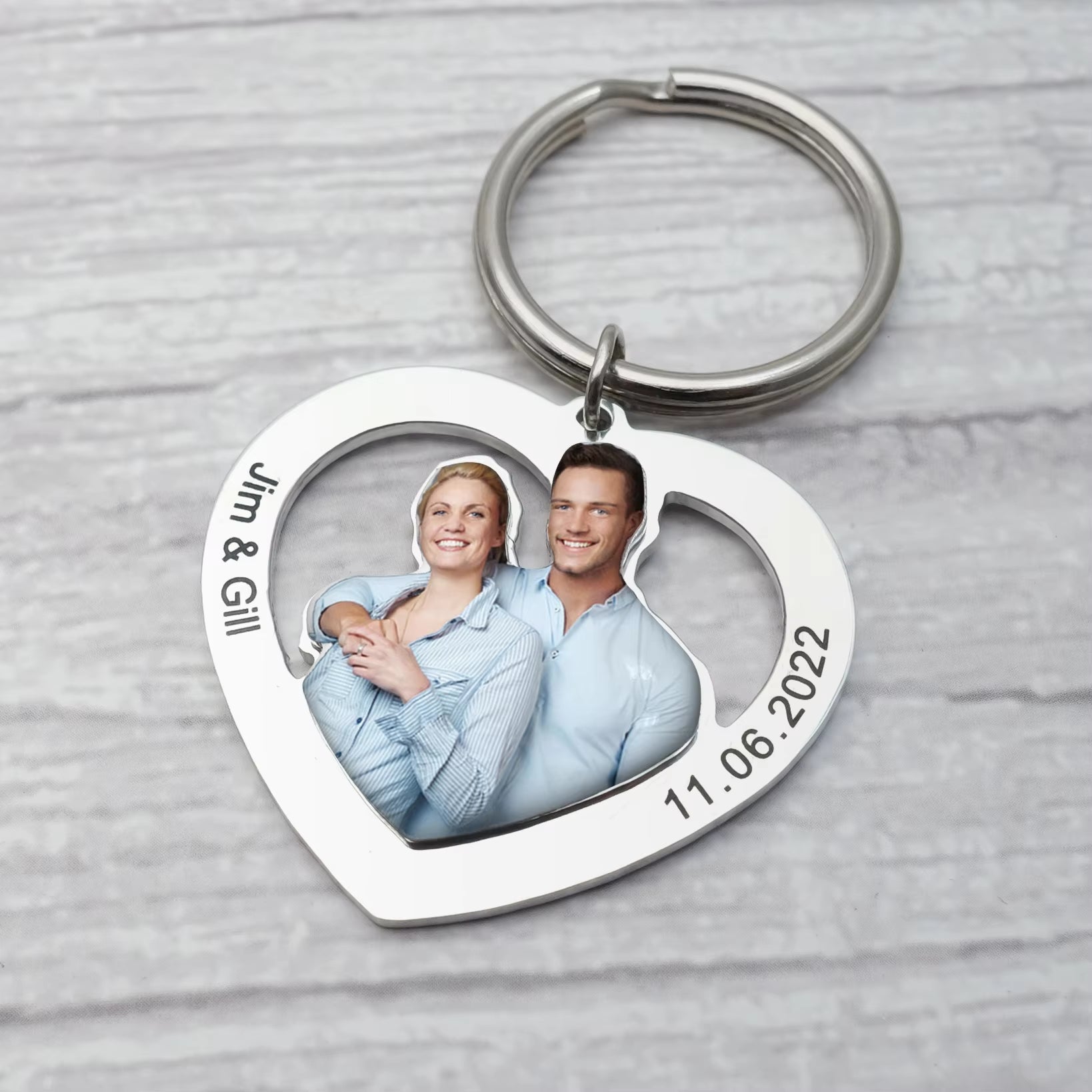 Personalized Heart Photo Keychain Custom Picture Keychain Cat Keyring Birthday Gift Keepsake Memory Dog Keychain Couple Keychain