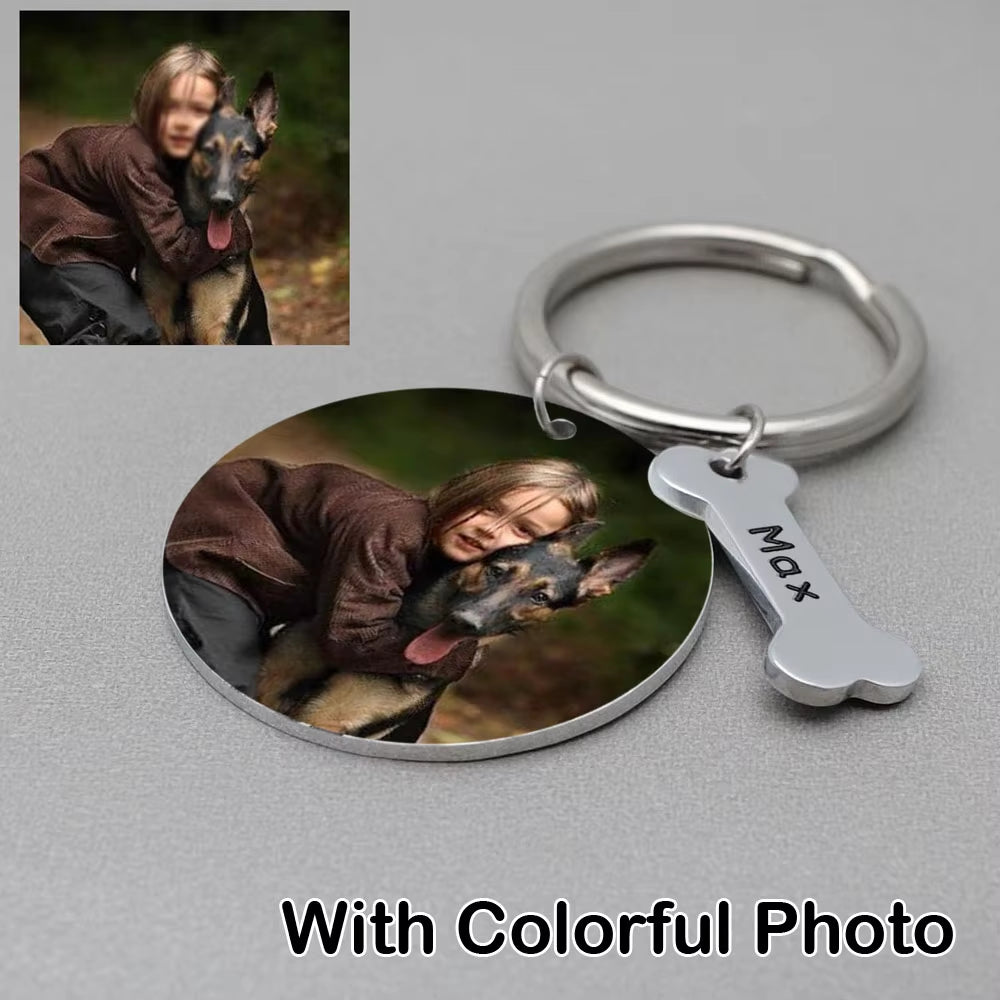 Personalized Heart Photo Keychain Custom Picture Keychain Cat Keyring Birthday Gift Keepsake Memory Dog Keychain Couple Keychain