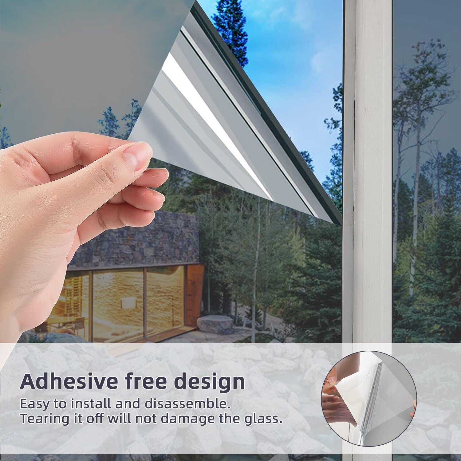 One Way Mirror Window Film Reflective Home Privacy Solar Tint Foil Glass Sticker